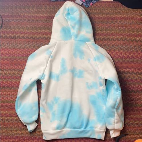 SheIn BLUE TIE DYE PULLOVER HOODIE