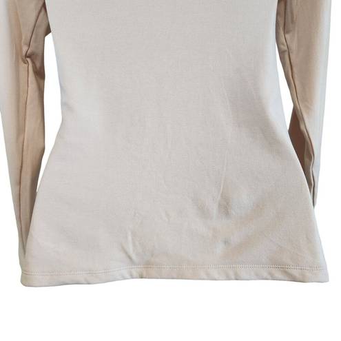 Klassy Network  Peek a boo Long Sleeve Shirt Cream Built in Bra Brami Size Medium