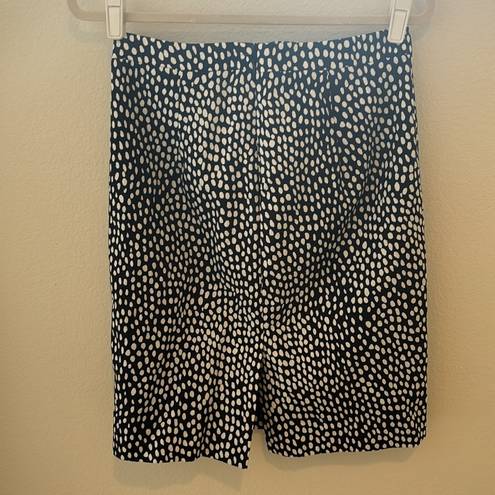 J.Crew  navy and white dot pencil skirt.