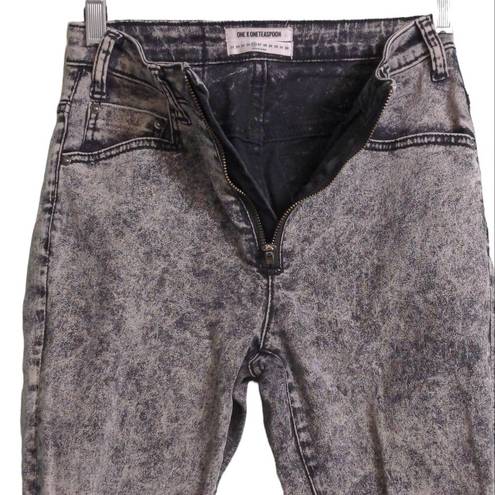 One Teaspoon  Womens Jeans High Waist Freebird II Tapered Gray Distressed Fray 26