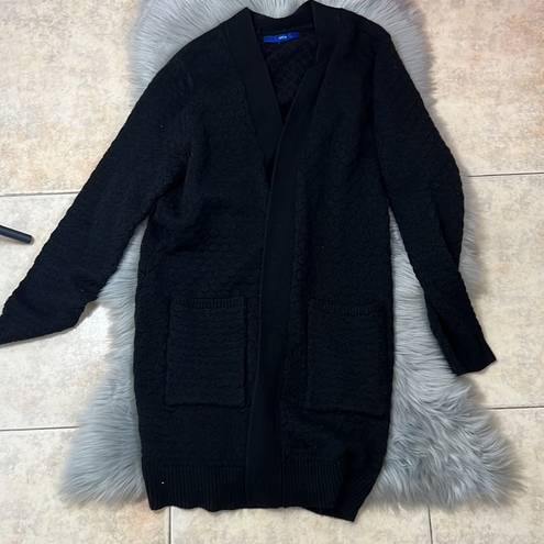 Apt. 9 EUC  Black Open Knit Long Cardigan sz L