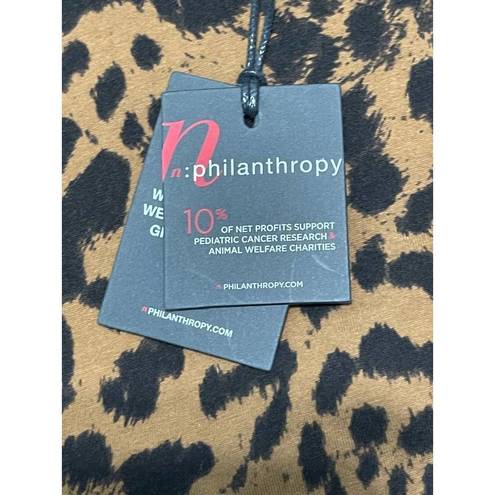 n:philanthropy  Jigsaw BFF T-Shirt Leopard Animal Print Brown Black XS