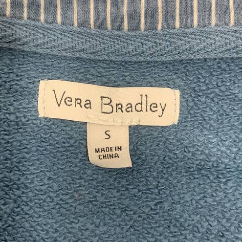 Vera Bradley Full Zip Blue Sweatshirt Hoodie Size Small