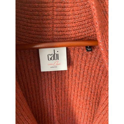 CAbi  Love Carol Rosewood Button Cardigan Sweater Red Ribbed Small 3162