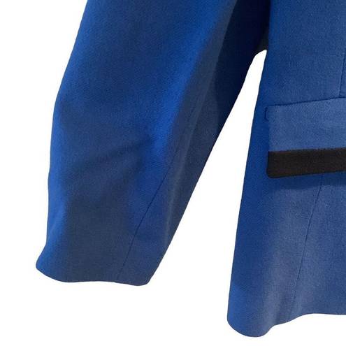 Oleg Cassini NEW Women’s  Blue Black Trim Button Up Jacket Size 14
