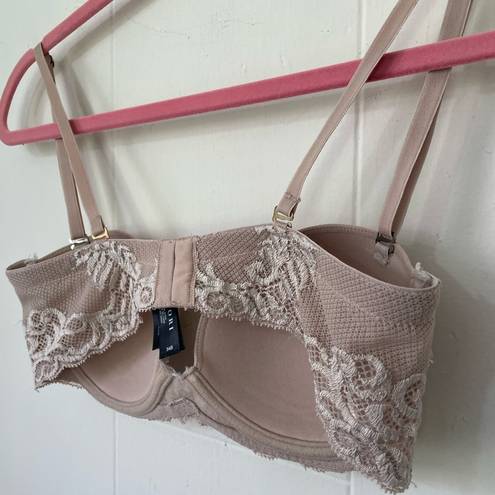 Natori  Beige Padded Demi Lace Bra ~ EUC Women’s Size 34B