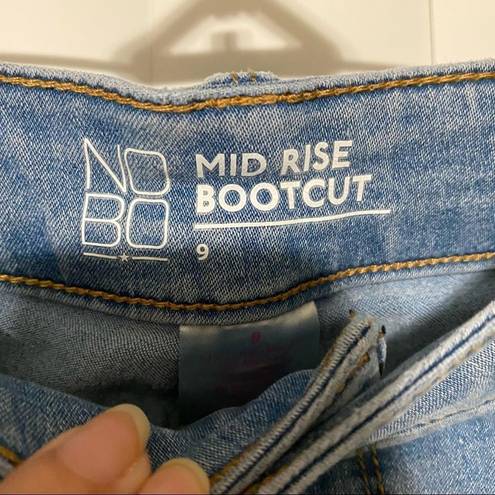 No Bo  midrise bootcut denim blue jeans.