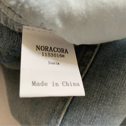 NWT Noracora cropped capri wide leg jeans light wash Size XL New!