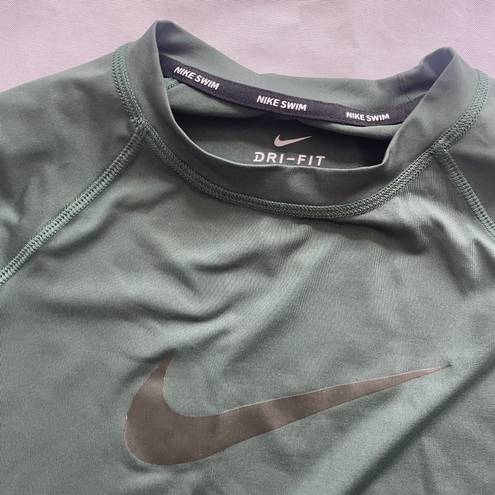 Nike Swim Green Long Sleeve Top Size Small