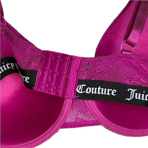 Juicy Couture  Womens Sexy T-Shirt Bra Size 40D Berry Glam Lace Cups Stretch