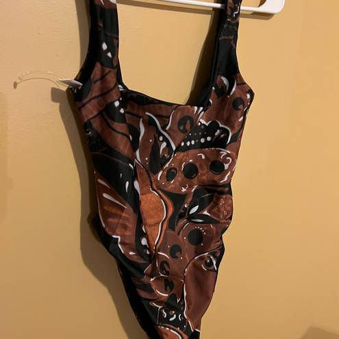 Mara Hoffman NWT  Swim Idalia brown & black one piece swimsuit small