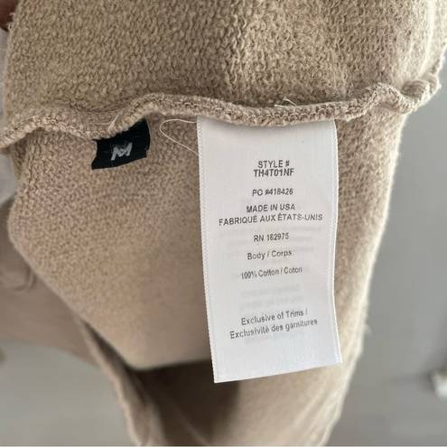 The Range  NYC Half Zip Cotton Terry Sweatshirt Tan