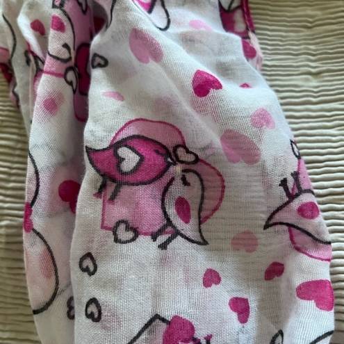 infinity Pink‎ Birds/hearts  scarf