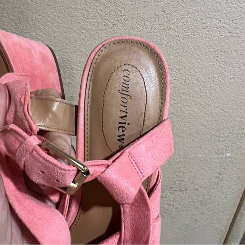 Comfortview  Felipa pink suede strappy sandals heels