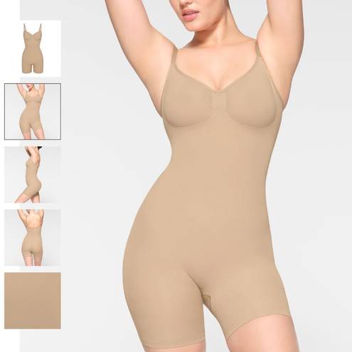 SKIMS NEW  SEAMLESS SCULPT MID THIGH BODYSUIT Clay Size XS