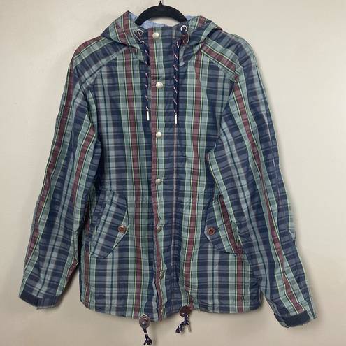 Tommy Hilfiger  plaid shell jacket hooded women's snowboarding performance small