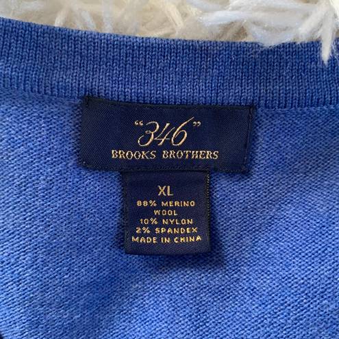 Brooks Brothers 346 Blue Sweater V Neck