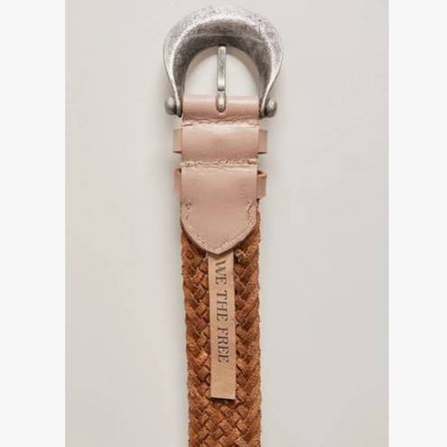 Free People NWOT WE THE FREE Brix Leather Belt In Oyster Mauve Size M/L