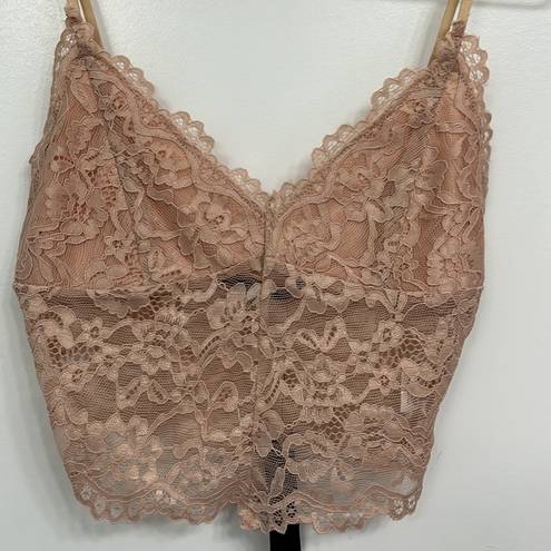 Lulus NEW  LACE PINK ROSE BRALETTE size small