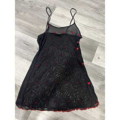 Frederick's of Hollywood Fredricks Of Hollywood Lace Lingerie Dress Heart Embroidery Black Size M