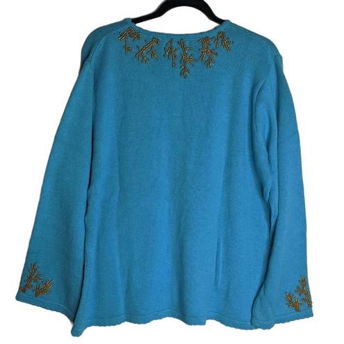 REEF Vintage Storybook Knits Golden  Cardigan 1X Blue Gold NWT Limited Edition