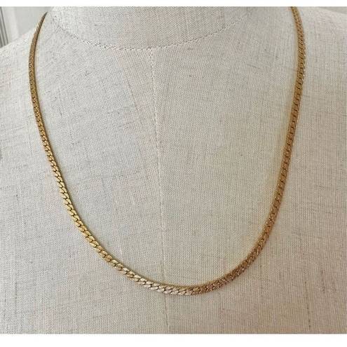 Monet Vintage  braided gold tone chain necklace