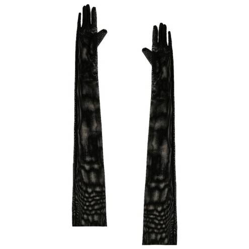 Norma Kamali  Long Gloves in Black Mesh XS/S New Womens Opera