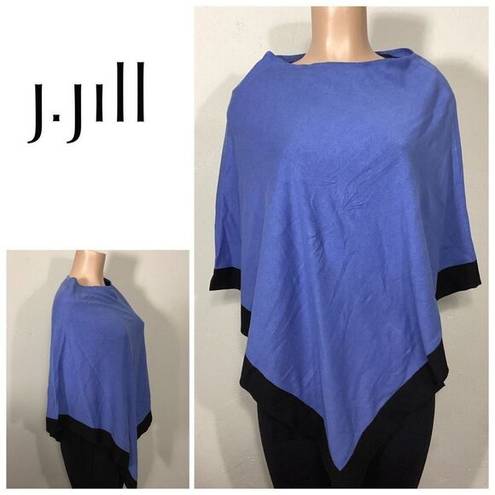 J.Jill New.  blue pancho with black border. One size. Retails $89