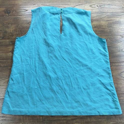 Kate Spade  New York Live Colorfully‎ Teal Blue Silk Womens 10 Sleeveless Top  **