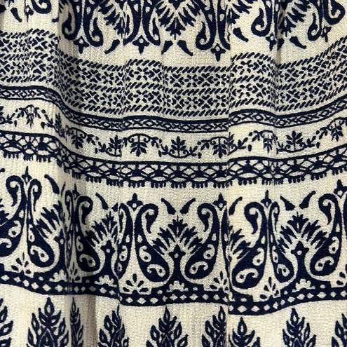 Blue Rain  Blue and White Patterned Blouse