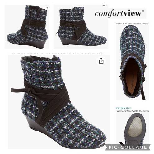 Comfortview NWOT  The Kimora Tweed Bootie By Comfort View size 10.5