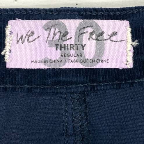 We The Free  High Rise Skinny Raw Hem Corduroy Jeans Navy Size 30