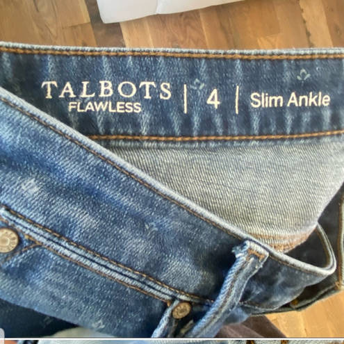 Talbots Flawless Slim Ankle Fit Tulip print Blue Jeans Size 4