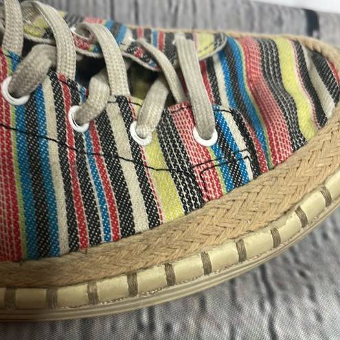 Sam Edelman  Kavi Stripes Canvas colorful sneaker size 8.5