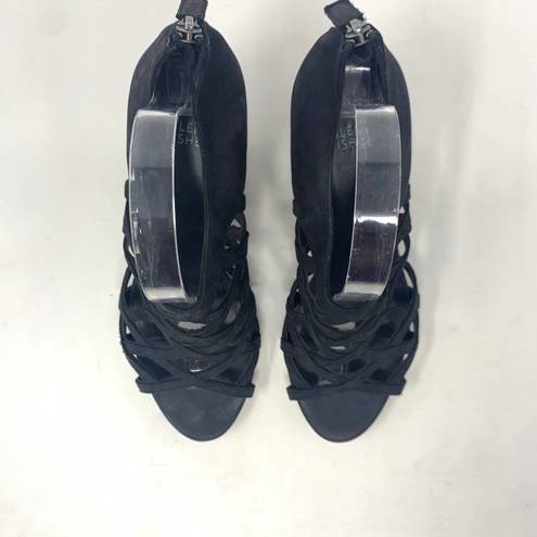 Eileen Fisher  Caged Lattice Wedge Sandals Black