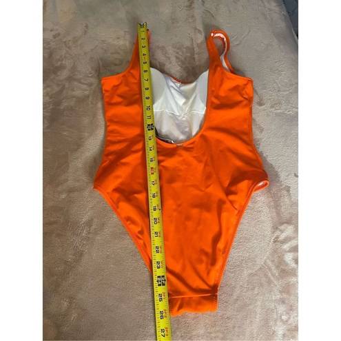 PINK - Victoria's Secret Victoria Secret Pink Scoop One Piece Swimsuit Medium Orange Solid