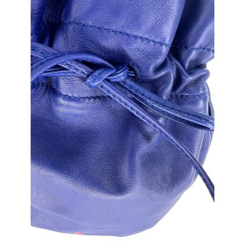 Polo  Ralph Lauren Blue Leather Pony Pouch Bucket Bag