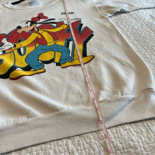 American Vintage Vintage Tultex White Disney Goofy Florida Crewneck Sweatshirt Medium