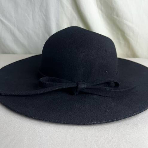 Pacific&Co San Diego Hat  Felted 100% Wool Hat Wide Brim Floppy SunHat Black