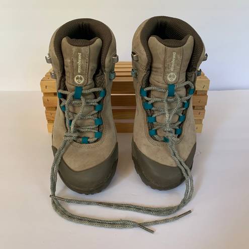 Patagonia Tan Brown/Blue Suede Leather P26  Hiking Boots