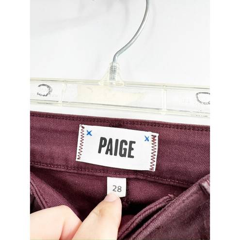 Paige  Verdudo Ankle Beet Burgundy Skinny Jeans Size 28 NWT