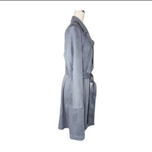 LC Lauren Conrad Lauren Conrad Blue Gray Lightweigt Trench Coat Size L