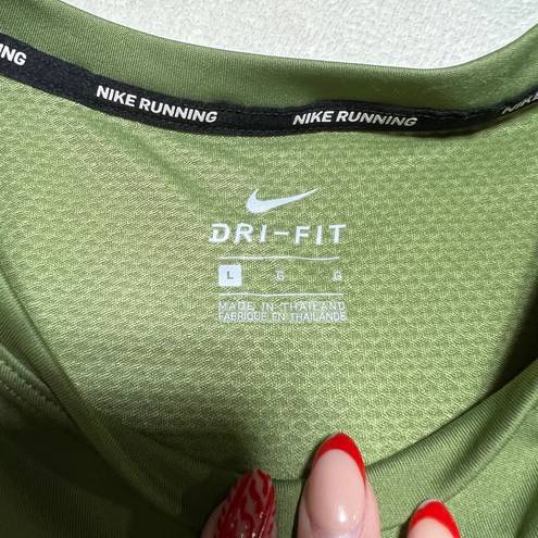 Nike Running Dri-Fit Green Swoosh Emblem Athletic Tank Top