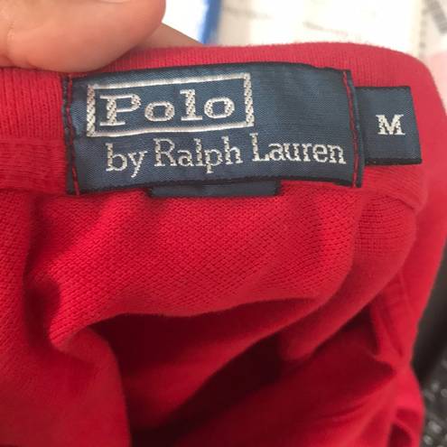 Polo  Ralph Lauren Red Mesh Button Up Long Sleeve