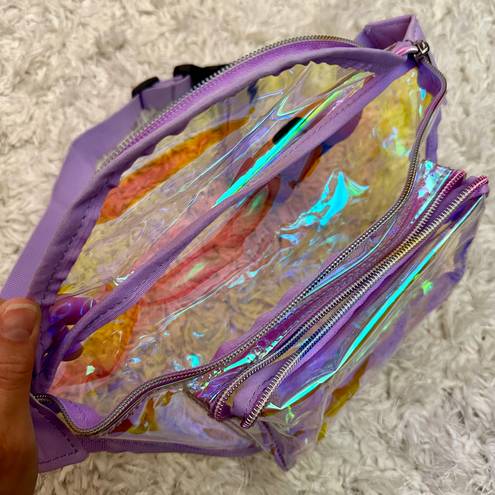 Urban Outfitters Light Purple Clear Holographic Fanny Pack