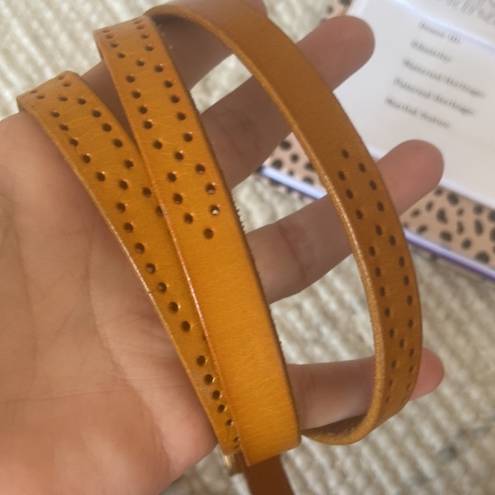 Gottex  Skinny Perforated Golden Leather Belt