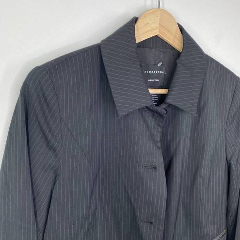 Doncaster  Collection Black Pinstripe Wool Blend Blazer Jacket Women's Size 6