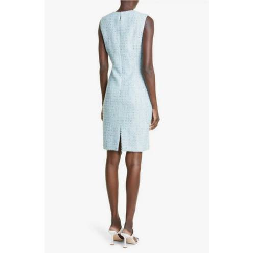 St. John 💕💕 Sequin Tweed Knit Sheath Dress ~ Aqua 14 NWOT