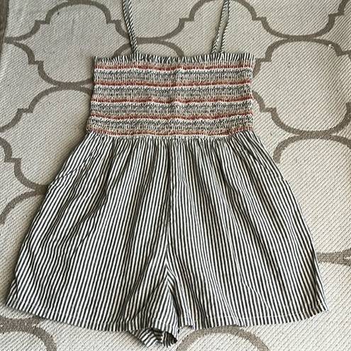 American Eagle  Outfitters smocked linen blend shorts romper