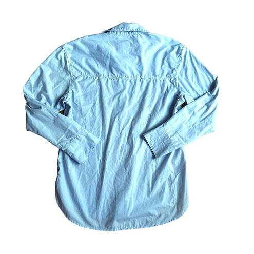 Abercrombie & Fitch  90s Oversized Poplin Button-Up Shirt Light Blue Size XS